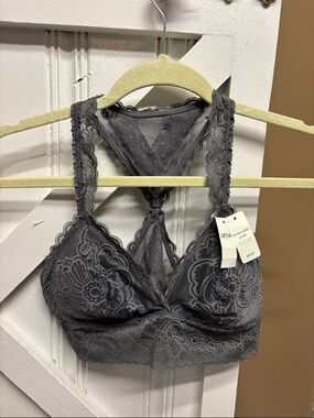 aerie Charcoal Lace Racerback Bralette